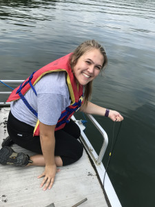Using a probe to measure dissolved oxygen at different depths of Raystown Lake
